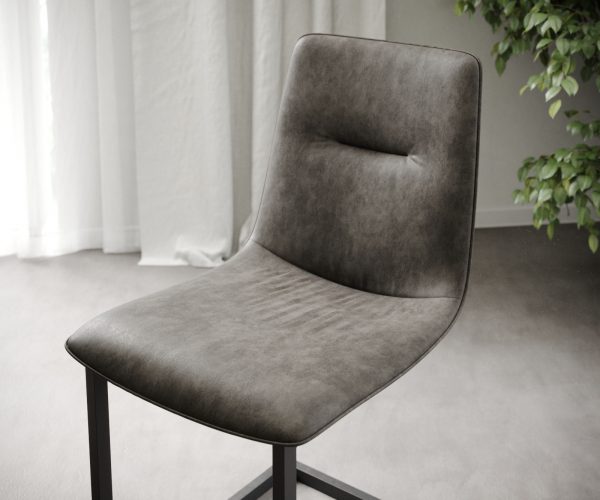 Sada 4 jídelních židlí Pia-Adesso Anthracite Vintage Cantilever - Image 4
