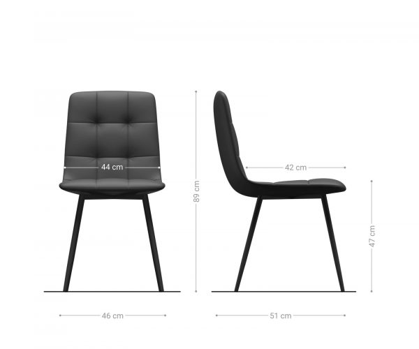 Sada 4 jídelních židlí Caro-Adesso Light Grey Velvet se 4 nohami kónického tvaru - Image 5