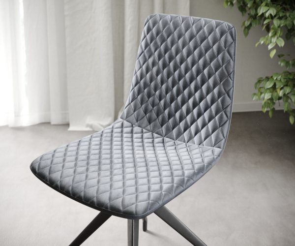 Sada 4 jídelních židlí Novi-Adesso Grey Velvet Cross Frame Conical - Image 4