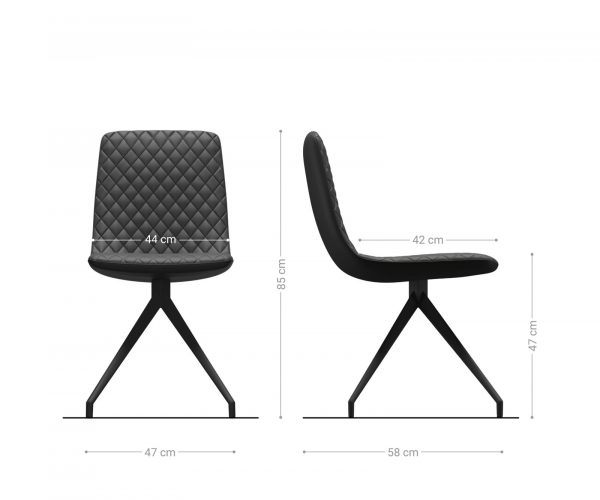 Sada 4 jídelních židlí Novi-Adesso taupe vintage křížová podnož zaoblená - Image 5