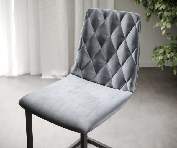 Sada 4 konzolových jídelních židlí Trado-Adesso Grey Velvet - Image 4