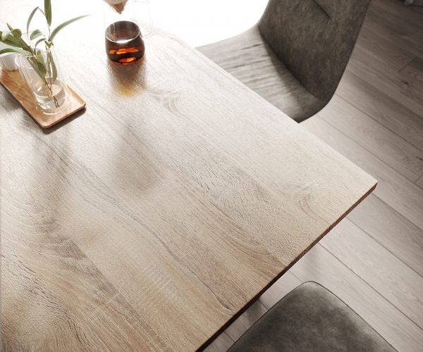 Jídelní stůl Adesso 140x90 dubový vzhled středové nohy černý - Image 5