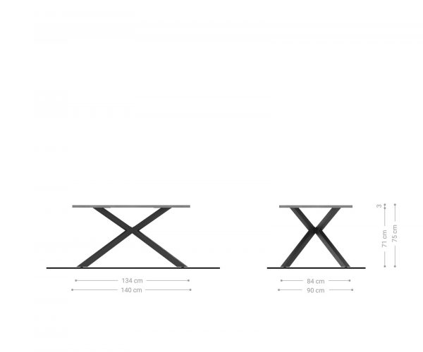 Jídelní stůl Adesso 140x90 dubový vzhled středové nohy černý - Image 7