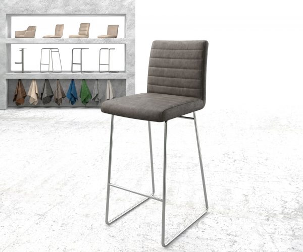 Barová židle Earnest-Flex Anthracite Vintage Skid Frame Stainless Steel