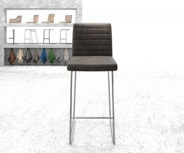Barová židle Earnest-Flex Anthracite Vintage Skid Frame Stainless Steel - Image 2