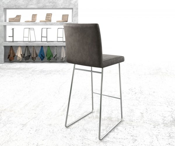 Barová židle Earnest-Flex Anthracite Vintage Skid Frame Stainless Steel - Image 3