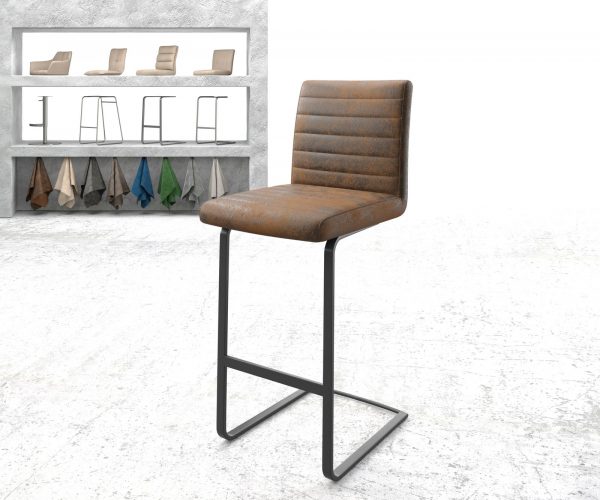 Barová židle Earnest-Flex Brown Vintage Cantilever Flat Metal