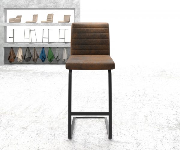 Barová židle Earnest-Flex Brown Vintage Cantilever Flat Metal - Image 2