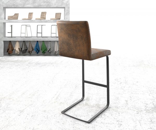 Barová židle Earnest-Flex Brown Vintage Cantilever Flat Metal - Image 3