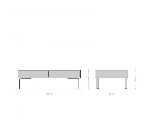 Konferenční stolek Fevo 115x60 cm přírodní akácie podnož ve tvaru "L" černá - Image 7