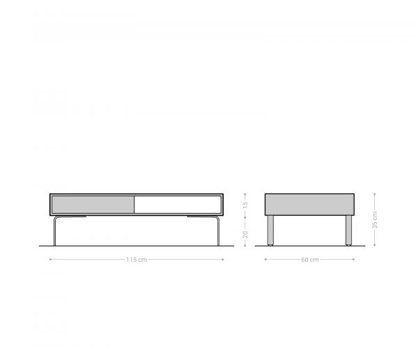 Konferenční stolek Fevo 115x60 cm akácie přírodní podnož ve tvaru "L" - Image 7