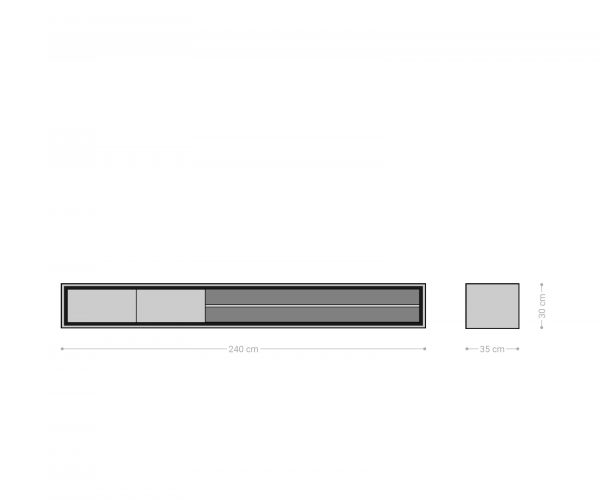TV stolek Stonegrace 240 cm Akácie přírodní 2 dveře 4 přihrádky kamenná dýha plovoucí - Image 7