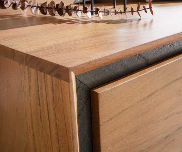 TV stolek Stonegrace 240 cm Akácie přírodní 2 dveře 4 přihrádky kamenná dýha plovoucí - Image 4