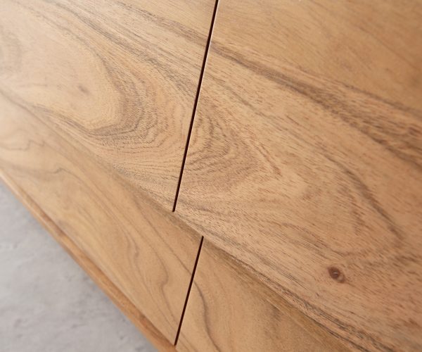 TV stolek Eloi 200x35 cm akácie přírodní 2 dvířka 1 zásuvka závěsné - Image 5