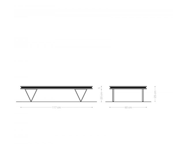 Konferenční stolek Stonegrace 117x60 cm akácie hnědá břidlice podnož ve tvaru "V" černá - Image 5