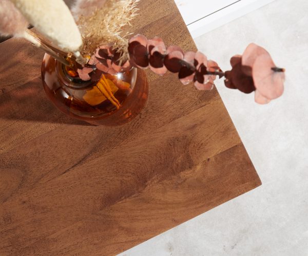 Komoda Stonegrace 200 cm akácie hnědá kamenina 4 dvířka podnož ve tvaru "V" černá - Image 5