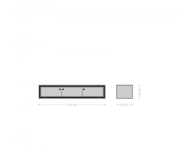 TV stolek Stonegrace 150 cm hnědá akácie 3D 3 dvířka závěsný - Image 5
