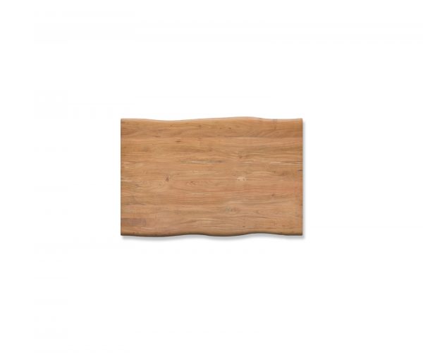 Jídelní stůl Edge 140x90 XL Akácie přírodní Cross Rám Rectangle Nerezová Ocel nepravidelná hrana - Image 4