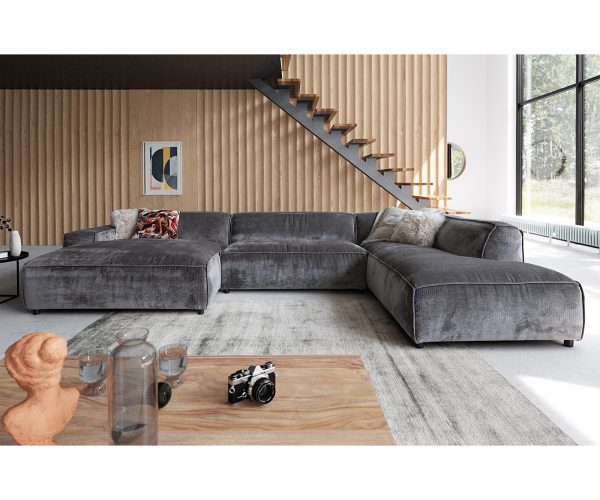 Tenso 380x230 cm Žinylka šedá Dlouhé křeslo pravé Obývací prostor - Image 2
