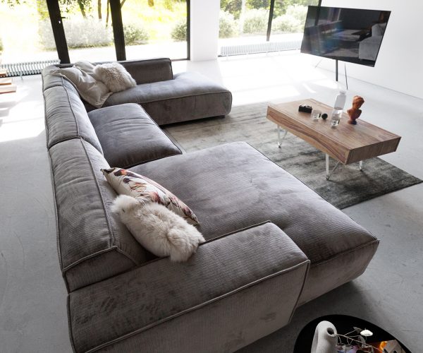 Tenso 380x230 cm Žinylka šedá Dlouhé křeslo pravé Obývací prostor - Image 4