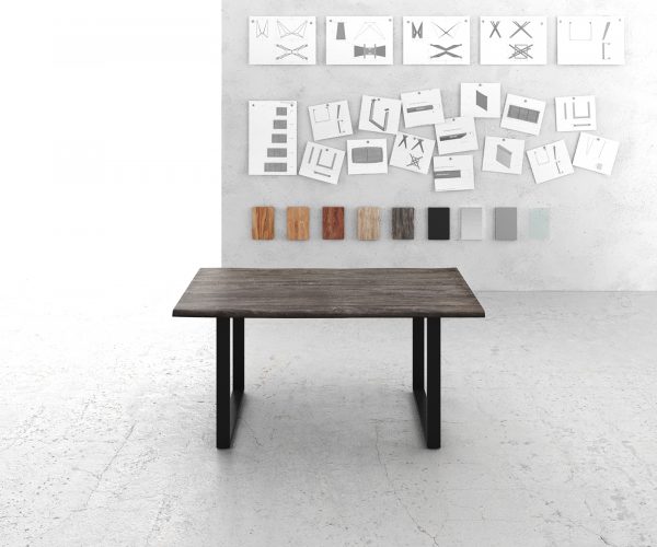 Jídelní stůl Edge 160x90 akácie platina tenká podnož černá - Image 2