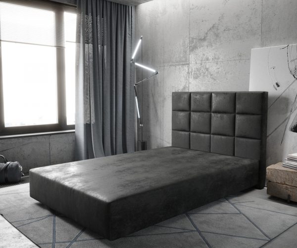 Boxspring postel Dream-Fine mikrovlákno antracitová vintage 120x200 cm