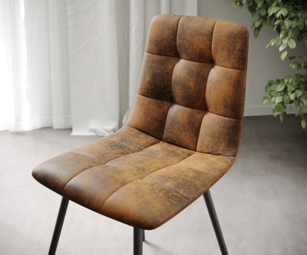 Jídelní židle Caro-Adesso hnědá vintage zaoblená podnož - Image 4