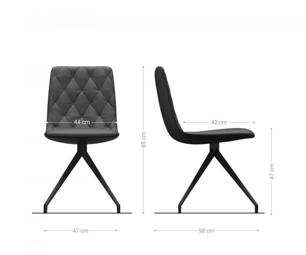 Jídelní židle Trado-Adesso antracitová vintage křížová podnož zaoblená - Image 5