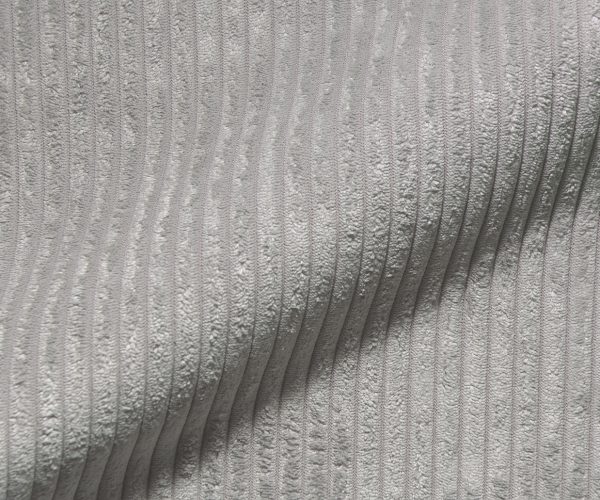 Pohovka ve tvaru "U" Elio 300x185 cm manšestr stříbrnošedá s taburetem - Image 3