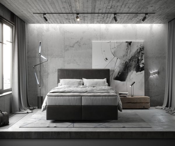 Postel Boxspring Dream-Well 140x200 cm mikrovlákno antracitová vintage s taštičkovou pružinovou matrací a visco topperem - Image 2