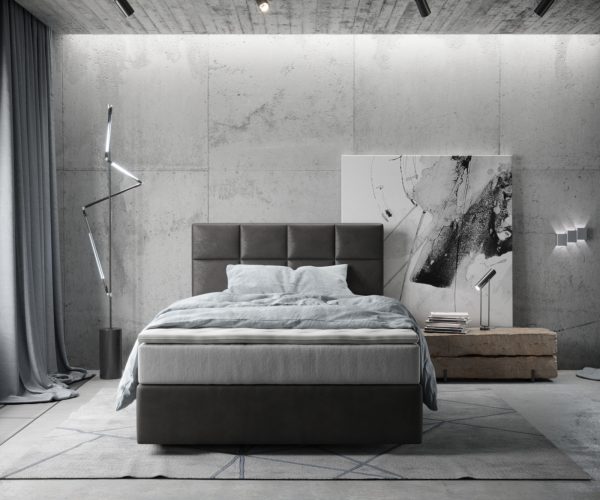 Boxspring postel Dream-Fine 120x200 cm mikrovlákno antracitová vintage s taštičkovou pružinovou matrací a visco topperem - Image 2