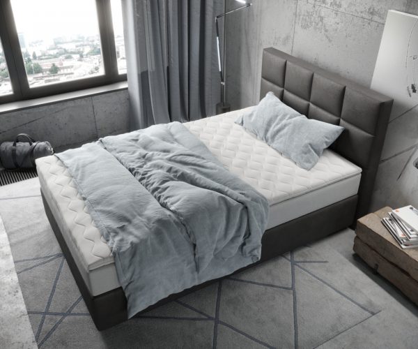 Boxspring postel Dream-Fine 120x200 cm mikrovlákno antracitová vintage s taštičkovou pružinovou matrací a visco topperem - Image 4