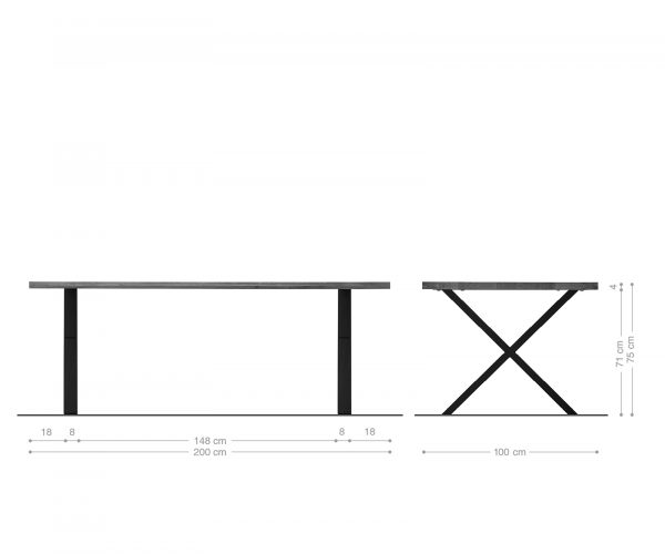 Jídelní stůl Edge-Pure 200x100 dub přírodní kov černá rybí kost - Image 6