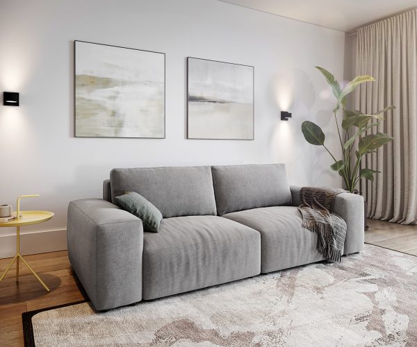 Velká pohovka Lanzo L 250x105 cm mikrovlákno šedá