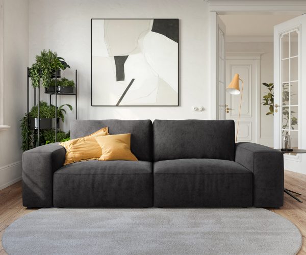Velká pohovka Lanzo L 250x105 cm mikrovlákno černá - Image 2