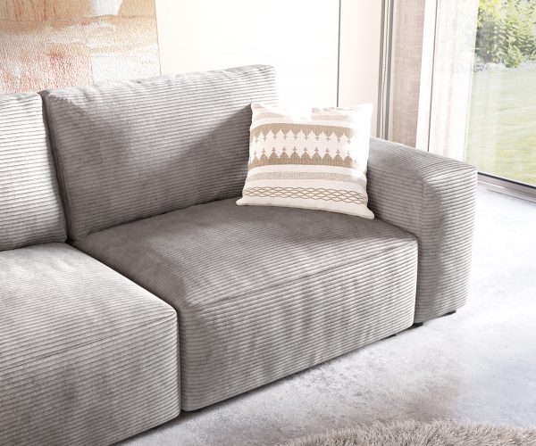 Velká pohovka Lanzo D 250x105 cm manšestr stříbrnošedá - Image 6