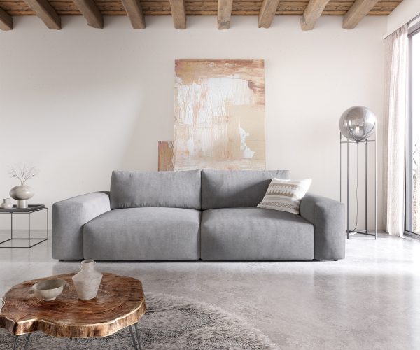 Velká pohovka Lanzo XL 270x125 cm mikrovlákno šedá - Image 2