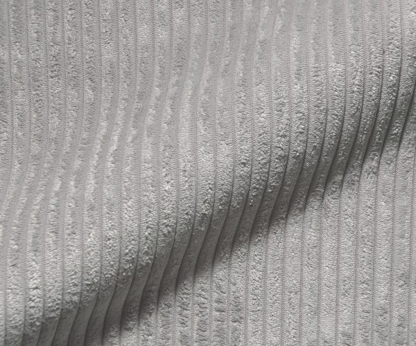 Velká pohovka Lanzo XL 270x125 cm manšestr stříbrnošedá s podnožkou - Image 3