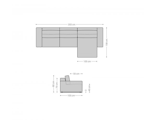 Rohová pohovka Lanzo L 360x160 cm mikrovlákno černá variabilní lenoška - Image 6