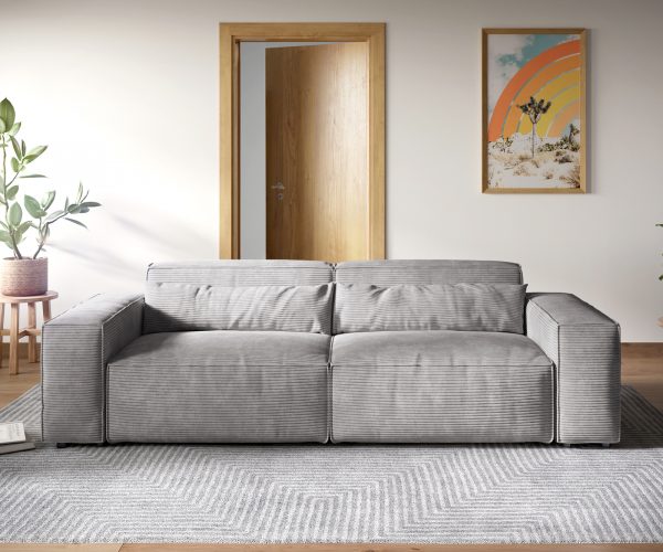 Velká pohovka Sirpio XL 270x125 cm manšestr stříbrně šedá - Image 2