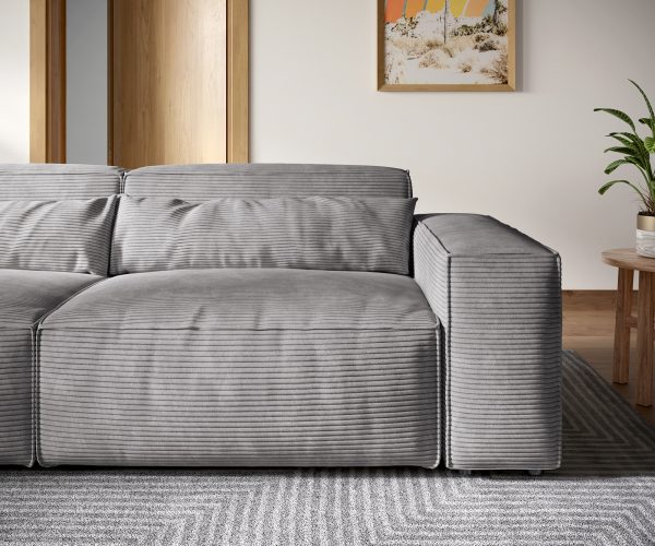 Velká pohovka Sirpio XL 270x125 cm manšestr stříbrně šedá - Image 5