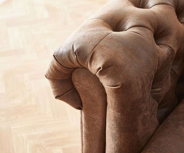 Pohovka Chesterfield 200x88 hnědá třímístná pohovka vintage - Image 5