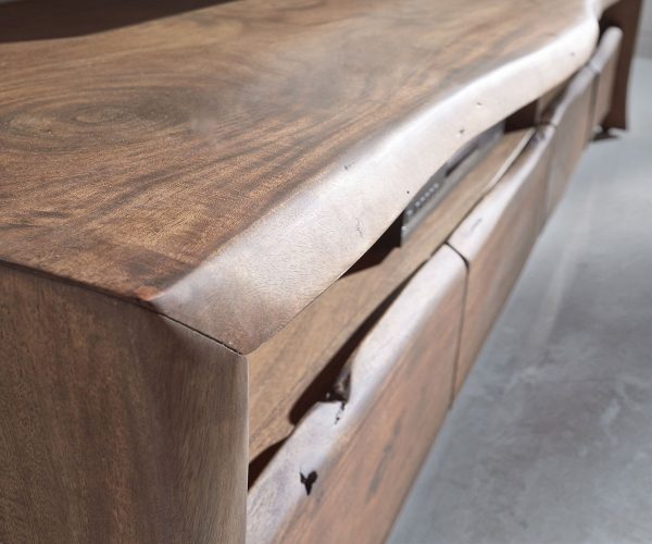 TV stolek Live Edge 190 cm akácie hnědá 4 zásuvky 2 přihrádky - Image 4