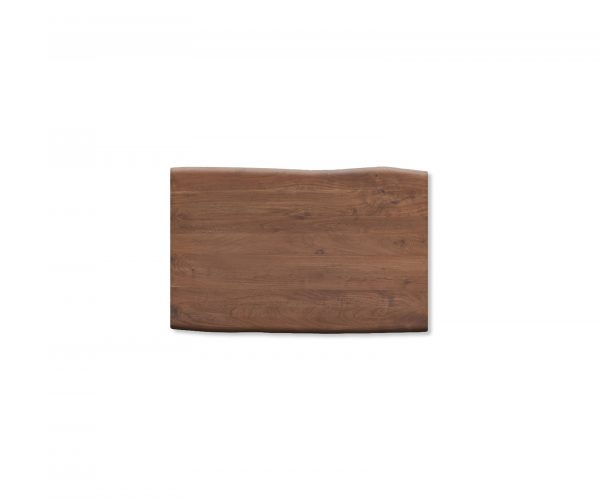 Jídelní stůl Edge 140x90 cm XL hnědá akácie skleněná podnož nepravidelná hrana - Image 4