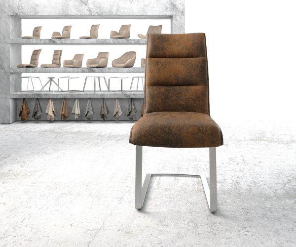 Houpací židle Xantus-Flex Brown Antique Cantilever Flat Stainless Steel - Image 2