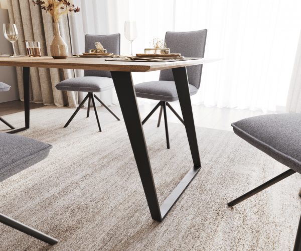 Jídelní stůl Edge 200x100 sheesham přírodní kovová zkosení švýcarská hrana - Image 5