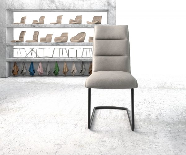 Houpací židle Xantus-Flex Stripes Light Grey Cantilever Round Black - Image 2