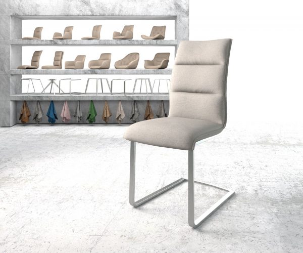 Houpací židle Xantus-Flex Stripes Light Grey Cantilever Flat Stainless Steel