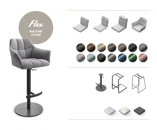 Barová židle Luiga-Flex Velvet Rosé Cantilever Flat Metal - Image 6