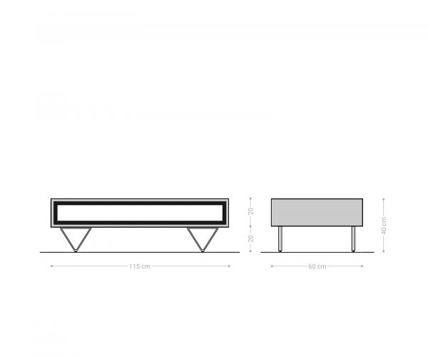 Konferenční stolek Stonegrace 115x60x40 cm přírodní akácie 1 přihrádka kamenná dýha - Image 6